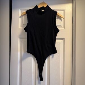 Black Ribbed One Piece